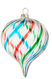 Glass Multicolor Stripe Ornament (3-Styles)