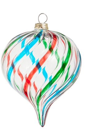 Glass Multicolor Stripe Ornament (3-Styles)