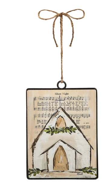 6" Church Sheet Music Ornament (2-Styles)