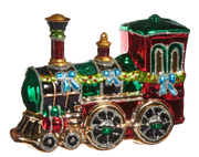 5.5" Glass Train Ornament