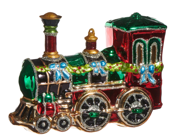 5.5" Glass Train Ornament