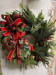 Custom Traditional Mountain Christmas Wreath