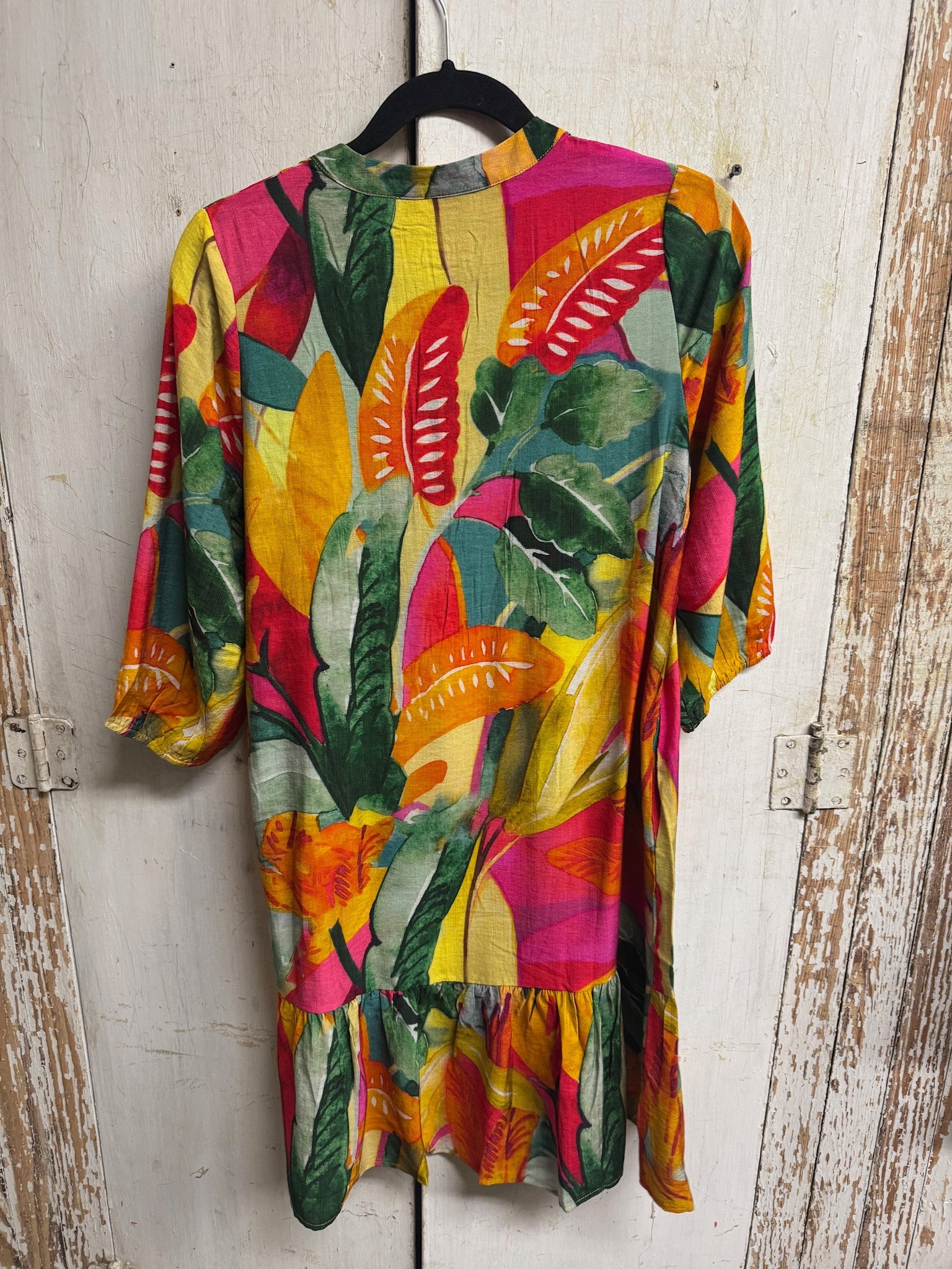 Jungle Bliss Bell Sleeve w/ Pleats Dress By: Lior Paris