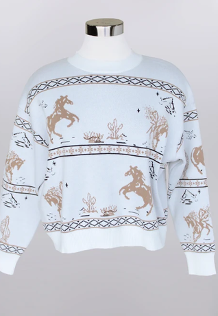 Galloping Horse Pull Over Sweater