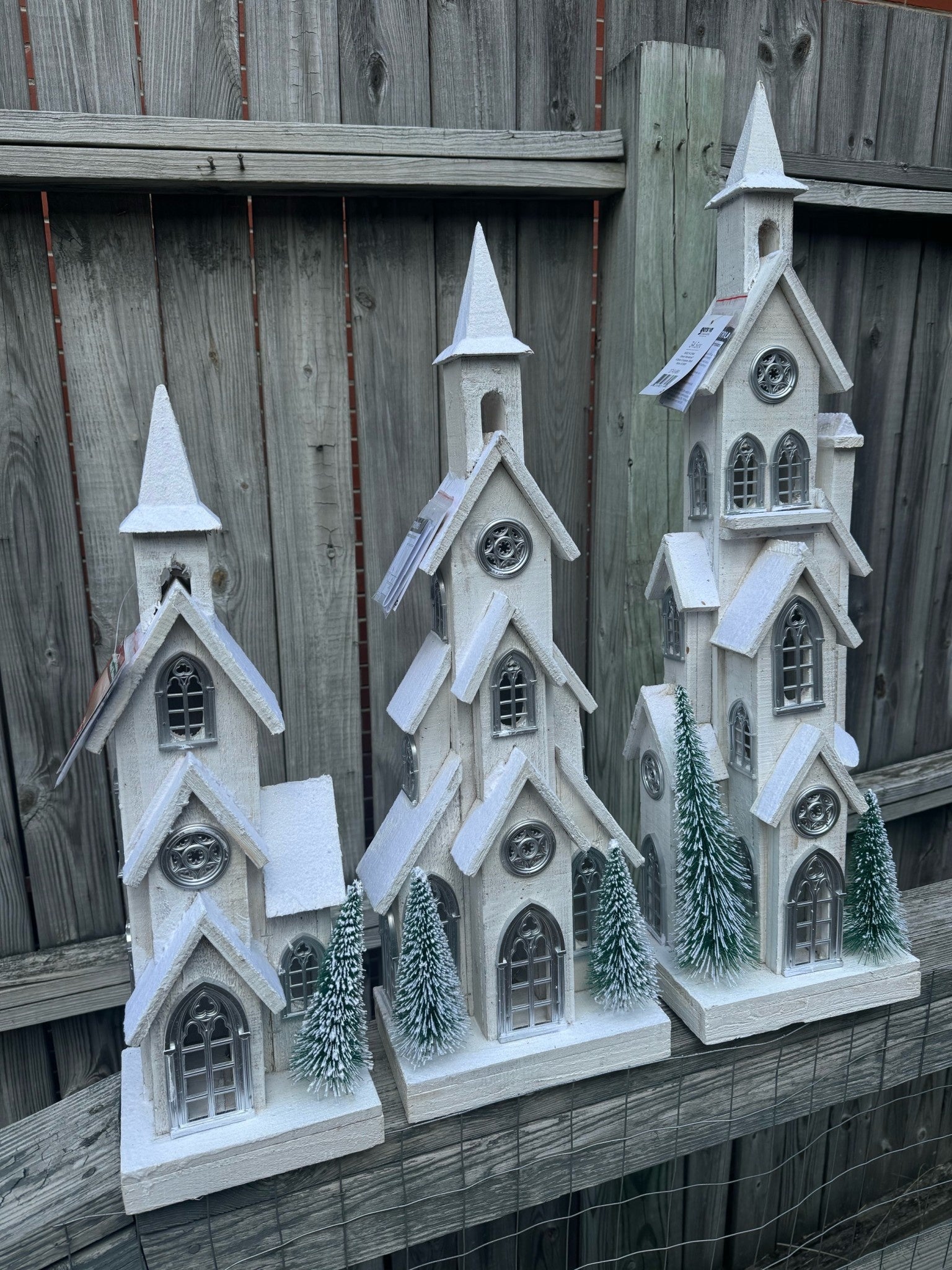 Battery Operated Winter White Church (3-Sizes)