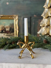 Gilded Bow Taper Candle Holder