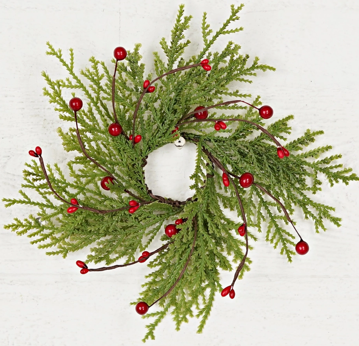 Soft Touch Cedar Red Berry Candle Ring (2-Sizes)