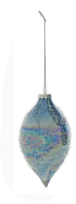 Iridescent Blue Crackle Glass  Ornament (3-Styles)