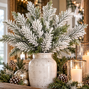 Flocked Snow Pine Spray
