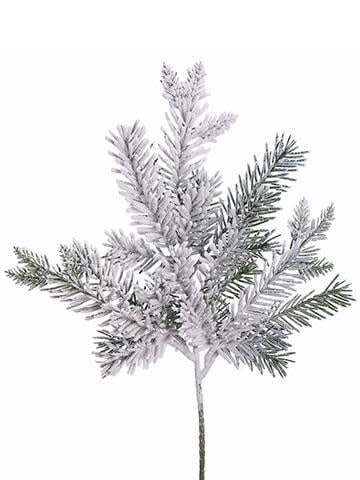 Flocked Snow Pine Spray