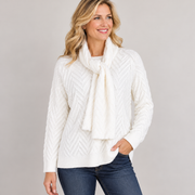 Pull Over Winter White Sweater w/ Scarf