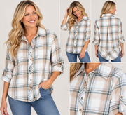 Long Tail Flannel Plaid Shirt
