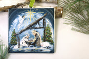 Double Sided Square Holy Family Ornament